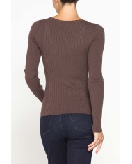 MAGLIA IN COSTINA IRREGOLARE CON SCOLLO QUADRATO