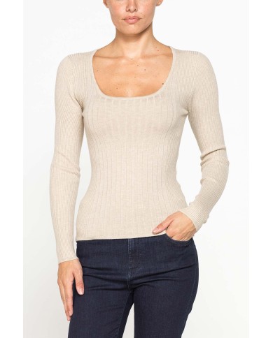 MAGLIA IN COSTINA IRREGOLARE CON SCOLLO QUADRATO