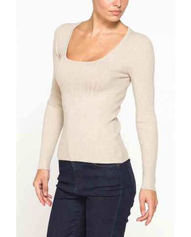 MAGLIA IN COSTINA IRREGOLARE CON SCOLLO QUADRATO