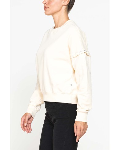 FELPA GIROCOLLO OVERSIZE FIT IN COTONE