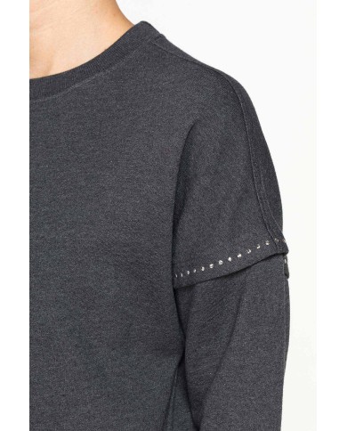 FELPA GIROCOLLO OVERSIZE FIT IN COTONE