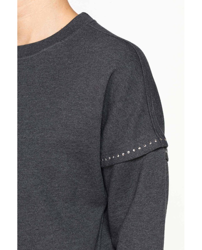 FELPA GIROCOLLO OVERSIZE FIT IN COTONE