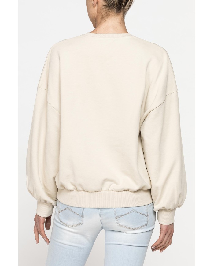 FELPA GIROCOLLO OVERSIZE FIT CON MANICA AMPIA