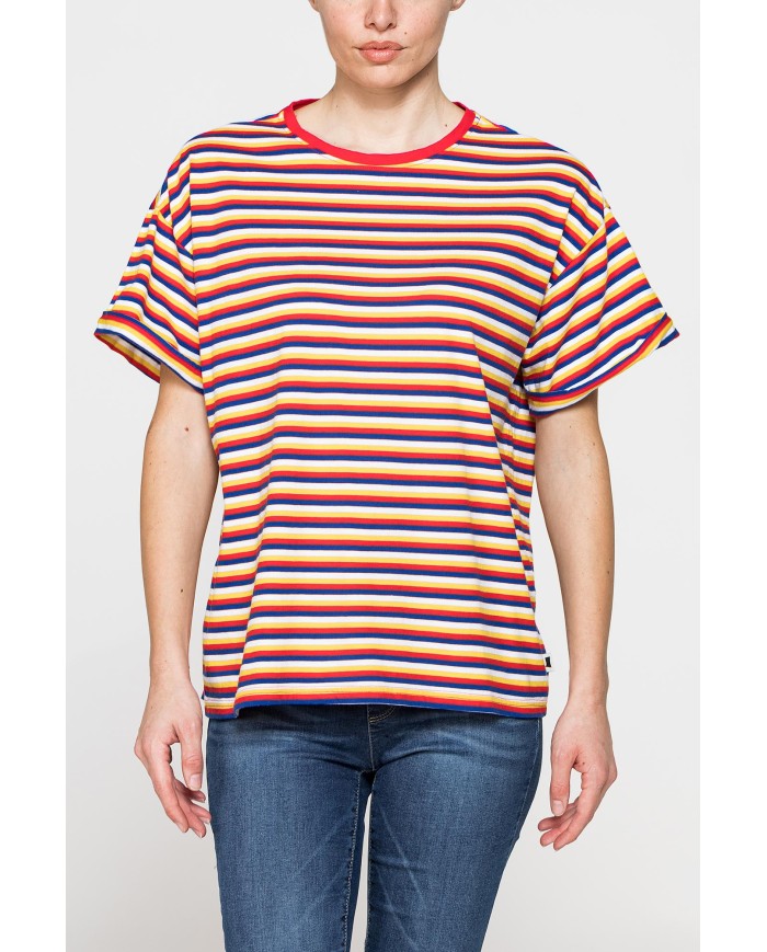 T-SHIRT OVERSIZE MODELLO BOYFRIEND A RIGHE