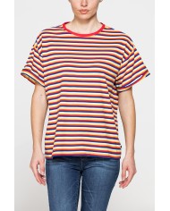 T-SHIRT OVERSIZE MODELLO BOYFRIEND A RIGHE