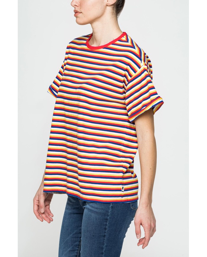 T-SHIRT OVERSIZE MODELLO BOYFRIEND A RIGHE