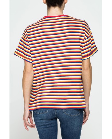 T-SHIRT OVERSIZE MODELLO BOYFRIEND A RIGHE