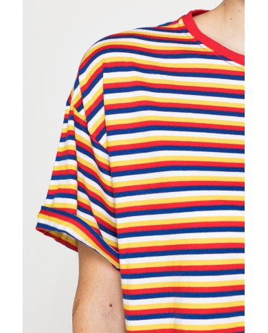 T-SHIRT OVERSIZE MODELLO BOYFRIEND A RIGHE