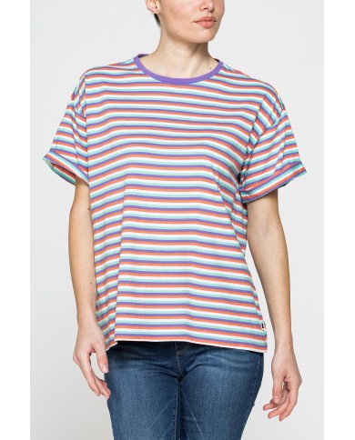 T-SHIRT OVERSIZE MODELLO BOYFRIEND A RIGHE