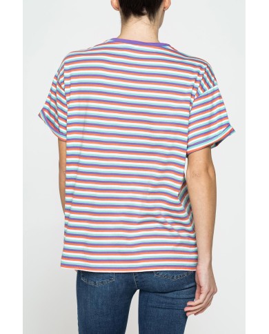 T-SHIRT OVERSIZE MODELLO BOYFRIEND A RIGHE