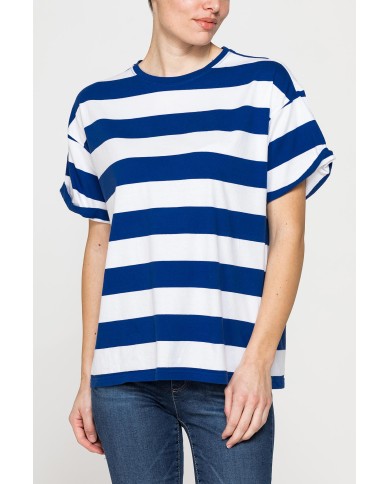 T-SHIRT OVERSIZE MODELLO BOYFRIEND A RIGHE