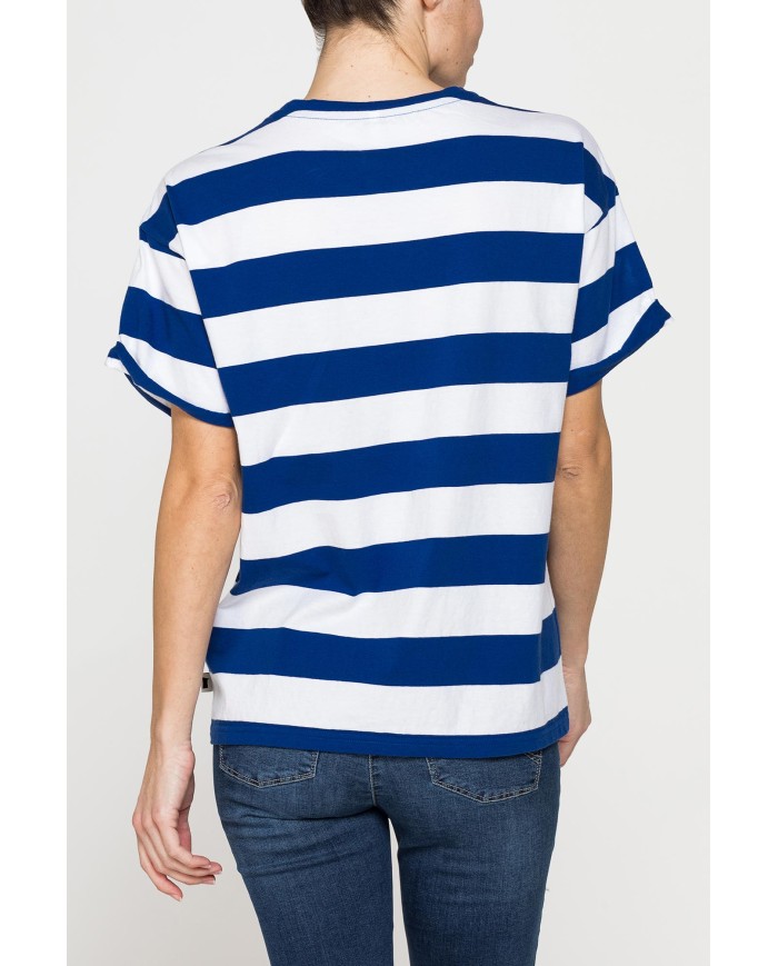 T-SHIRT OVERSIZE MODELLO BOYFRIEND A RIGHE