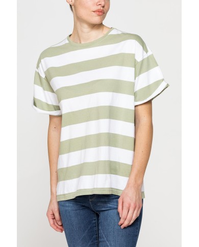 T-SHIRT OVERSIZE MODELLO BOYFRIEND A RIGHE