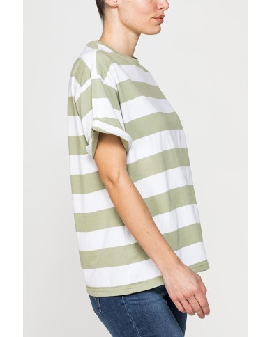 T-SHIRT OVERSIZE MODELLO BOYFRIEND A RIGHE