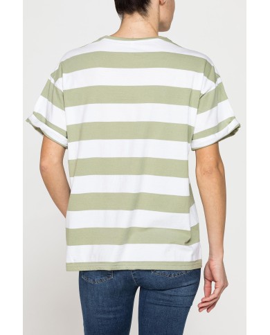 T-SHIRT OVERSIZE MODELLO BOYFRIEND A RIGHE