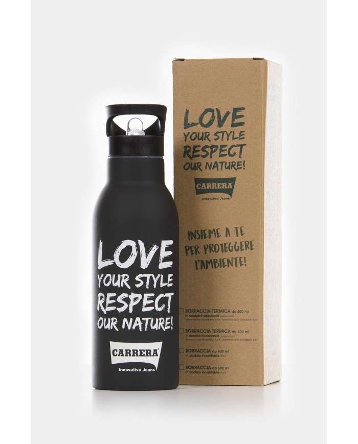 Borraccia TERMICA da 500 ml in acciaio 100% riciclabile.