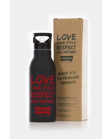 Borraccia TERMICA da 500 ml in acciaio 100% riciclabile. Borraccia TERMICA da 500 ml in acciaio 100% riciclabile.