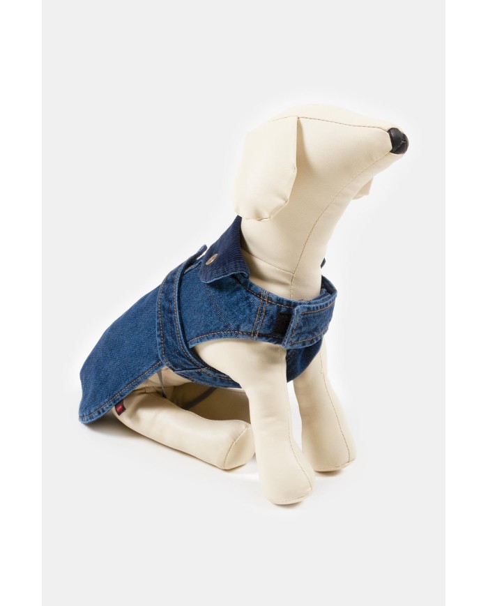 CAPPOTTINO PER CANI TG. MEDIO / GRANDE IN DENIM E VELLUTO