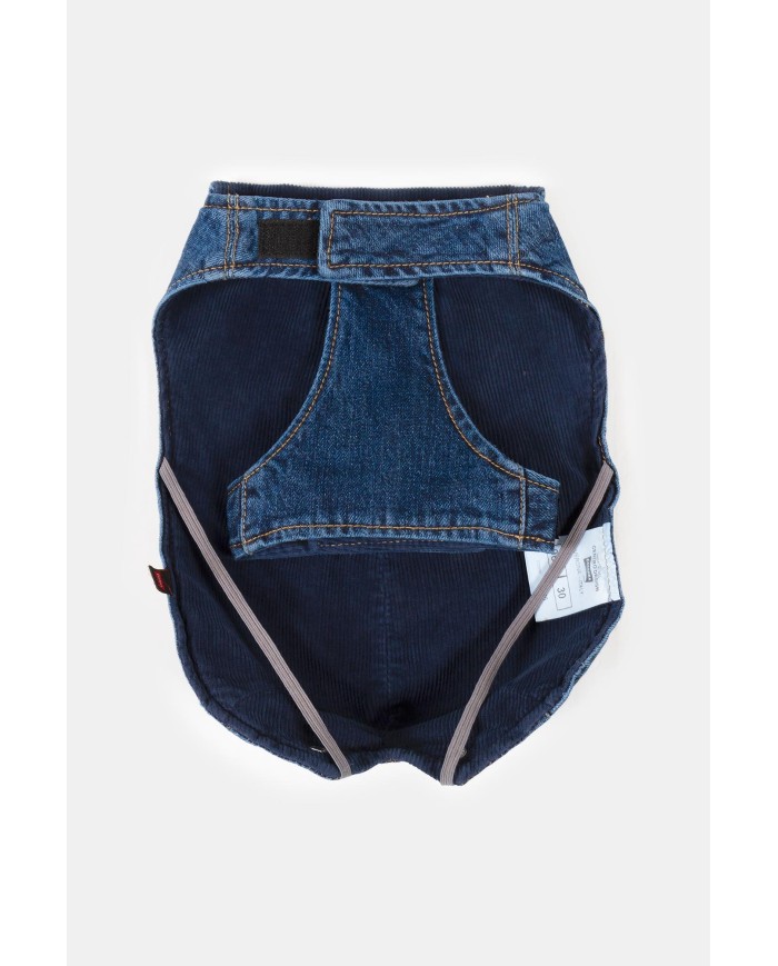 CAPPOTTINO PER CANI TG. MEDIO / GRANDE IN DENIM E VELLUTO