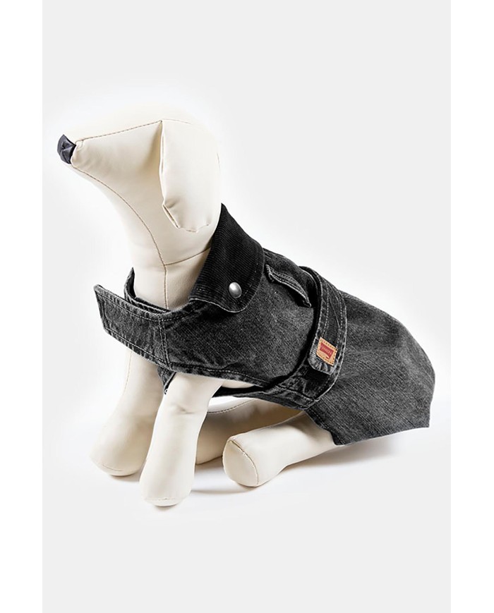 CAPPOTTINO PER CANI TG. MEDIO / GRANDE IN DENIM E VELLUTO