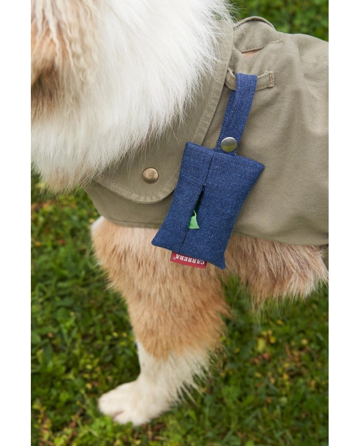 PORTA SACCHETTI PER ANIMALI IN DENIM RIUTILIZZATO