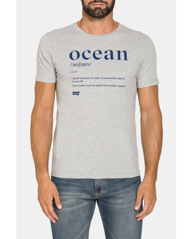 T-SHIRT “OCEANI PULITI” IN COTONE E PET RICICLATI