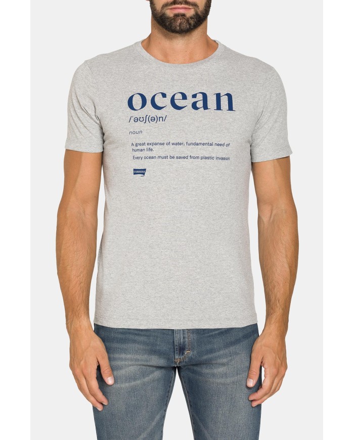 T-SHIRT “OCEANI PULITI” IN COTONE E PET RICICLATI
