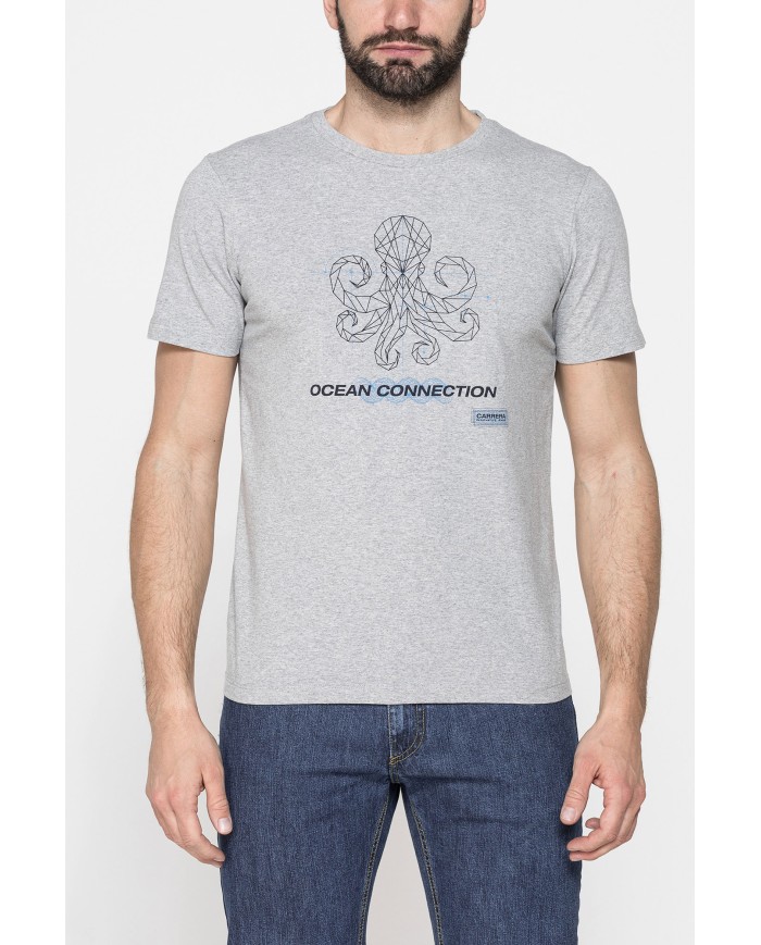 T-SHIRT “OCEANI PULITI” IN COTONE E PET RICICLATI