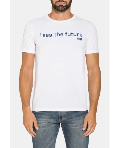 T-SHIRT “OCEANI PULITI” IN COTONE E PET RICICLATI