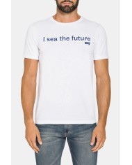 T-SHIRT “OCEANI PULITI” IN COTONE E PET RICICLATI