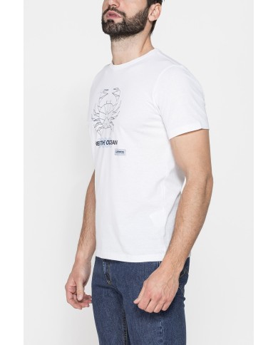 T-SHIRT “OCEANI PULITI” IN COTONE E PET RICICLATI