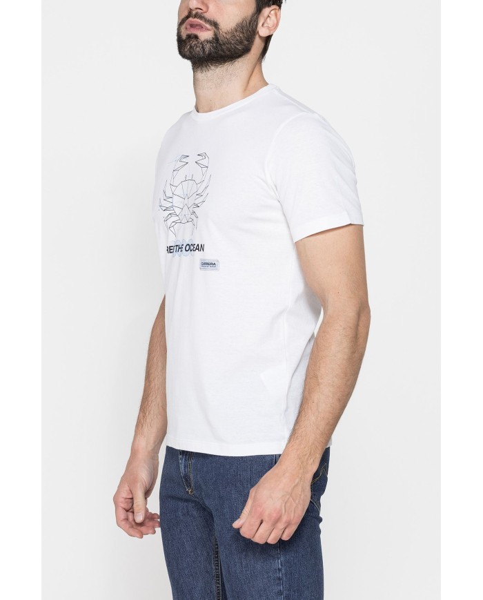 T-SHIRT “OCEANI PULITI” IN COTONE E PET RICICLATI