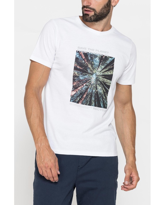 T-SHIRT “OCEANI PULITI” IN COTONE E PET RICICLATI