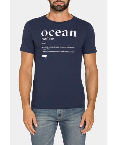 T-SHIRT “OCEANI PULITI” IN COTONE E PET RICICLATI
