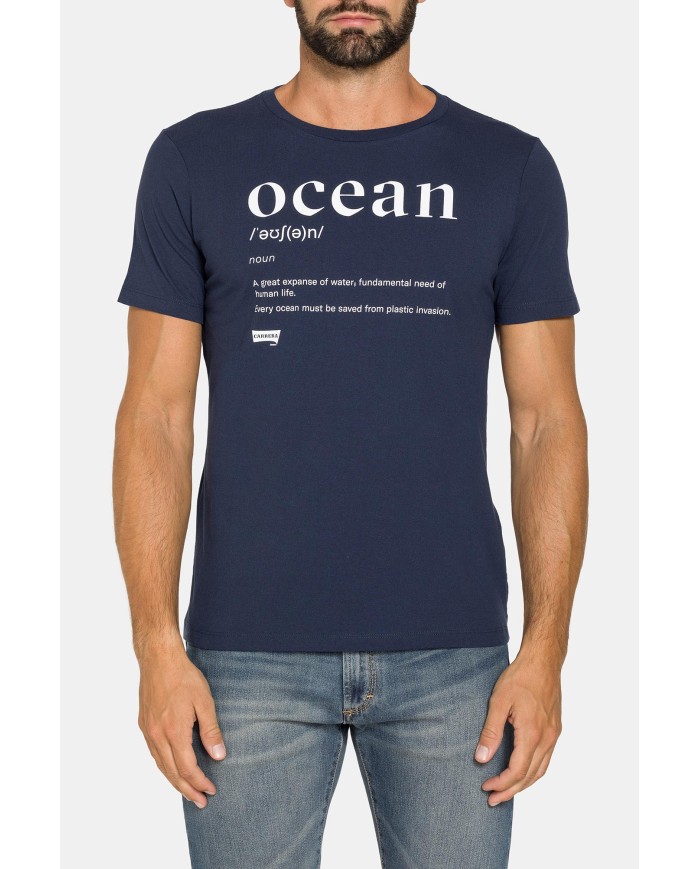 T-SHIRT “OCEANI PULITI” IN COTONE E PET RICICLATI