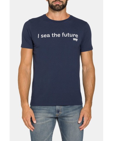 T-SHIRT “OCEANI PULITI” IN COTONE E PET RICICLATI