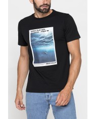 T-SHIRT “OCEANI PULITI” IN COTONE E PET RICICLATI