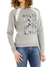 FELPA GIROCOLLO CON INSERTI IN RETE