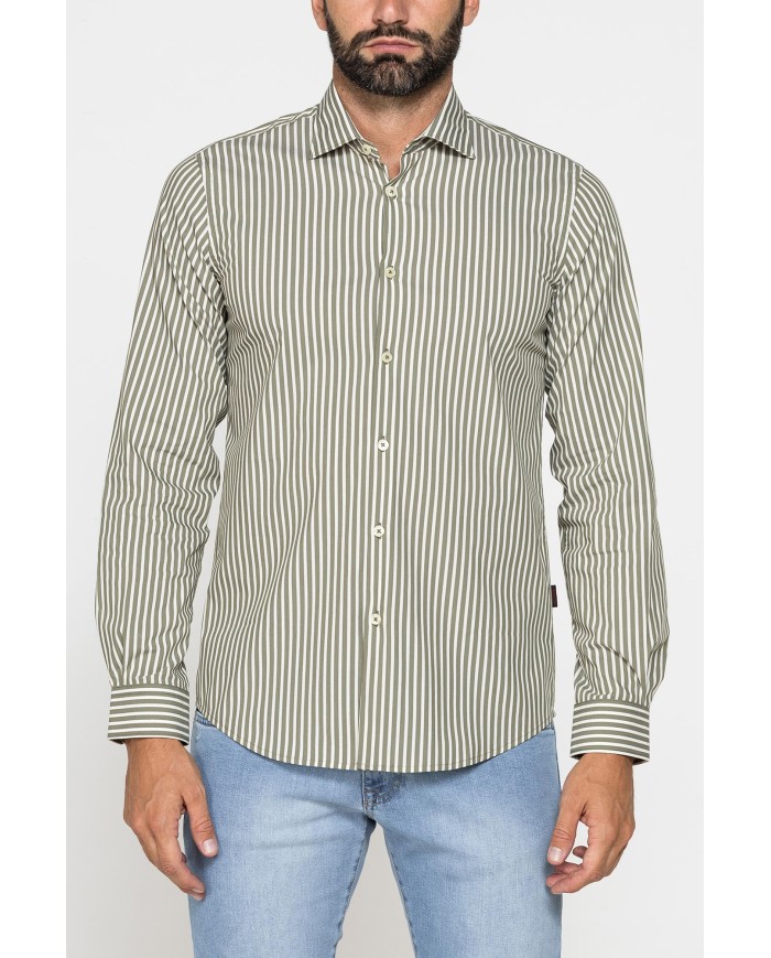 CAMICIA SLIM FIT IN COTONE ELASTICIZZATO