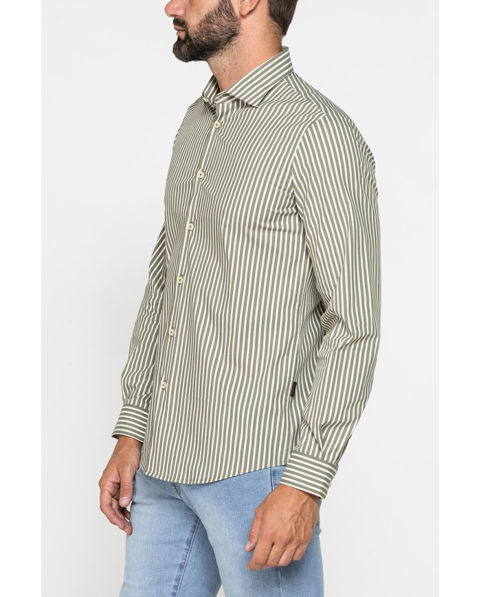 CAMICIA SLIM FIT IN COTONE ELASTICIZZATO