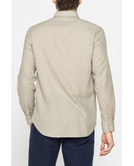 CAMICIA MISTO LINO COTONE IN COLORE TINTA UNITA