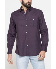 CAMICIA MISTO LINO COTONE IN COLORE TINTA UNITA