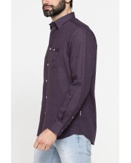 CAMICIA MISTO LINO COTONE IN COLORE TINTA UNITA