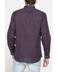 CAMICIA MISTO LINO COTONE IN COLORE TINTA UNITA