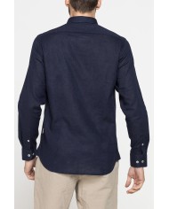 CAMICIA MISTO LINO COTONE IN COLORE TINTA UNITA