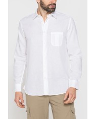 CAMICIA IN LINO E LYOCELL A MANICA LUNGA DA UOMO