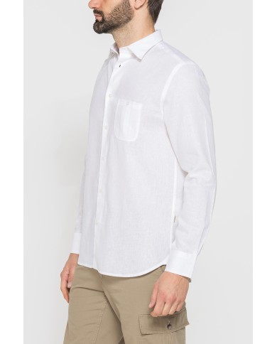 CAMICIA IN LINO E LYOCELL A MANICA LUNGA DA UOMO