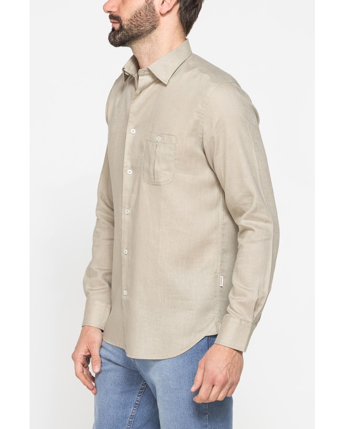 CAMICIA IN LINO E LYOCELL A MANICA LUNGA DA UOMO