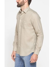 CAMICIA IN LINO E LYOCELL A MANICA LUNGA DA UOMO