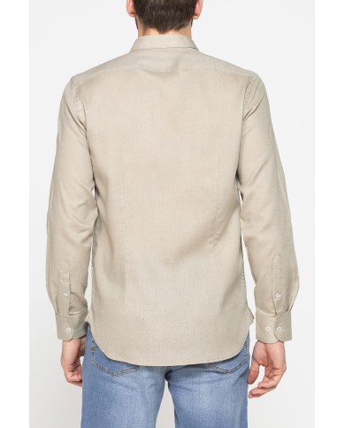 CAMICIA IN LINO E LYOCELL A MANICA LUNGA DA UOMO